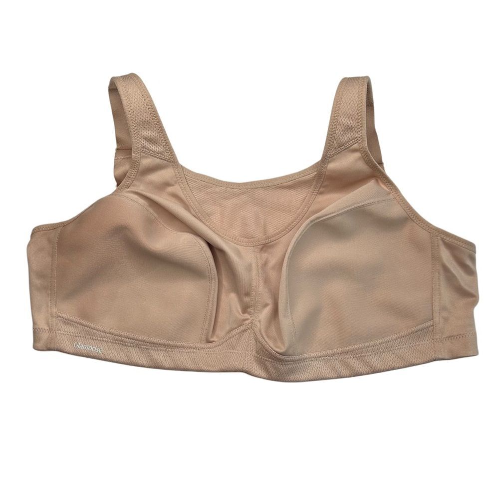 Glamorise Tan Sports Bra 42D Full Coverage Moisture-Wicking
